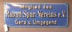 Hinweisschild "Rabattsparverein"