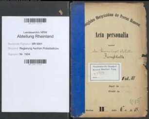 Jungbluth, Hubert, geb. 22.05.1832, Reg.Rat. Bd. 3