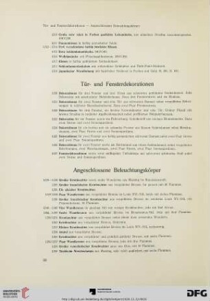 Angeschlossene Beleuchtungskörper (Nr. 1228-1259)