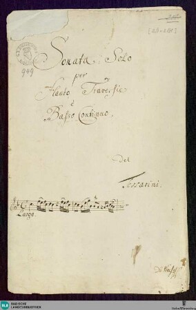 Sonatas - Mus. Hs. 949 : fl, bc; F