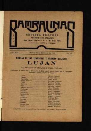 Luján : sainete en un prólogo y tres cuadros