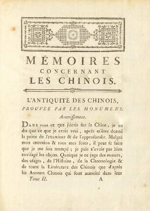 L'Antiquité des Chinois prouvée par les monuments