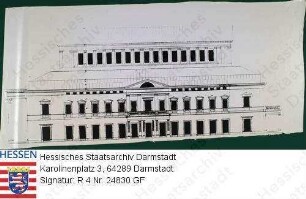 Darmstadt, Landestheater (ehemaliges) / Entwurfszeichnung zum 'Kallmorgen-Plan' des Wiederaufbaus