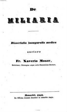 De miliaria : Diss. inaug. med.