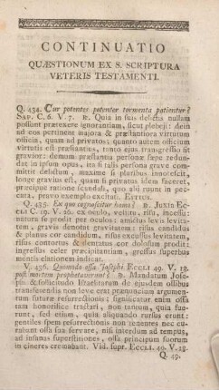 Continuatio Quaestionum Ex S. Scriptura Veteris Testamenti.