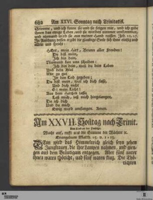 Am XXVII. Sontag nach Trinit.