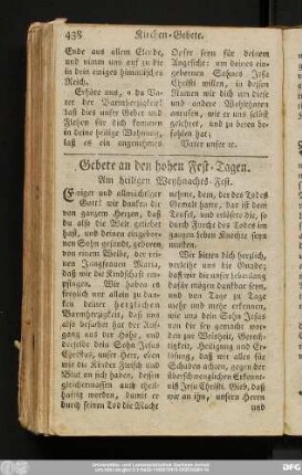 Gebet an den hohen Fest-Tagen.
