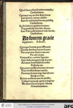 Ad fontem gratie supplicatio Sebastiani Brant.
