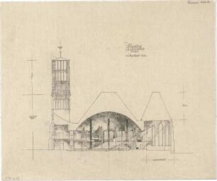 Gsaenger, Gustav; Kassel (Hessen); St. Martin, Wiederaufbau - Längsschnitt
