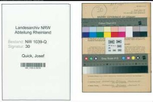 Entnazifizierung Josef Quick , geb. 02.11.1912 (Konditormeister)