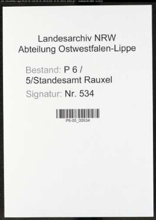 Sterberegister Standesamt Castrop-Rauxel Rauxel