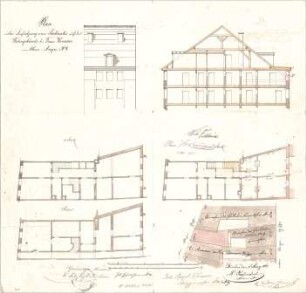 Reiffenstuel, Michael; München; Wohnhaus Kinader - Lageplan, Grundriss EG, Grundriss 1. OG,Grundriss 2. OG, Ansicht, Schnitt