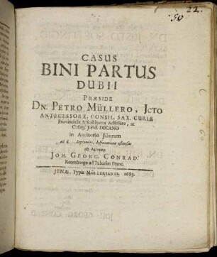 Casus Bini Partus Dubii