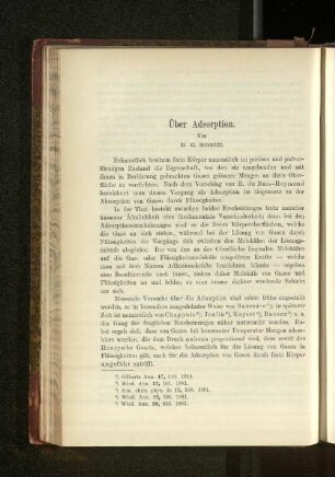 Über Adsorption.