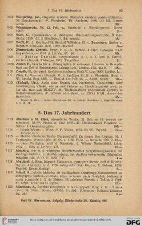 5. Das 17. Jahrhundert (Nr. 1113 - 1312)