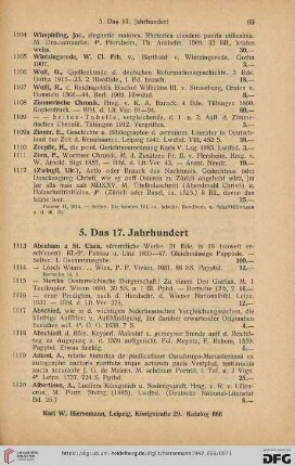 5. Das 17. Jahrhundert (Nr. 1113 - 1312)