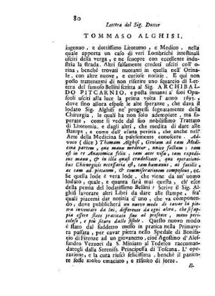 VI. Lettera del Sig. Dottor Tommaso Alghisi