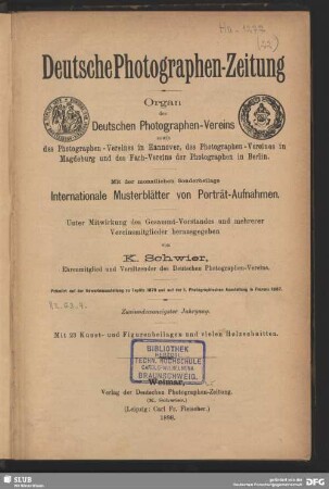 22.1898: Deutsche Photographen-Zeitung : Organ d. Deutschen Photographen-Vereins ..