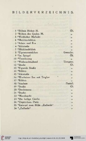 Bilderverzeichnis (Nr. 1-272)