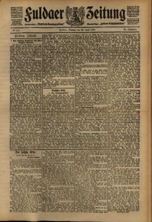 Erste Ausgabe vom Montag, den 22. Juni 1908.
