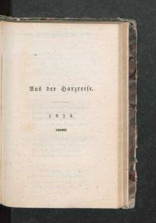 Aus der Harzreise. 1824.