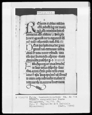 Missale ausgewählter Feste — Initiale R(esurrexi), Folio 2recto