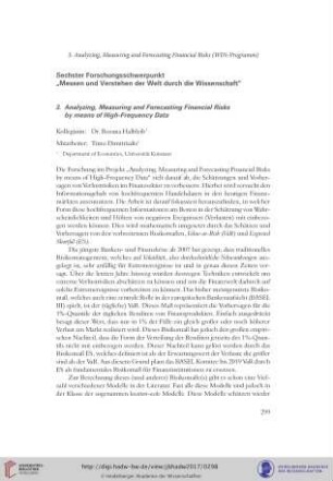 3. Analyzing, Measuring and Forecasting Financial Risks by means of High-Frequency Data