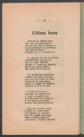 Última hora
