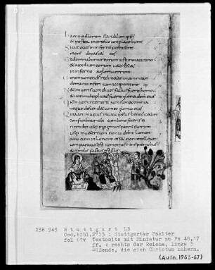 Der Stuttgarter Bibelpsalter — Christus lehrt "Ich bin der wahre Weinstock", Folio 61verso
