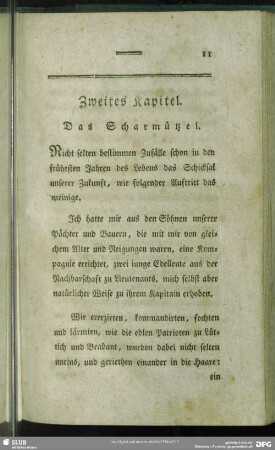 Zweites Kapitel. Das Scharmützel