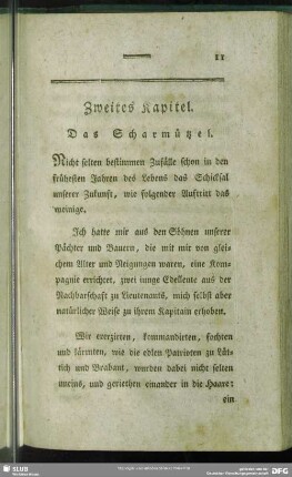 Zweites Kapitel. Das Scharmützel