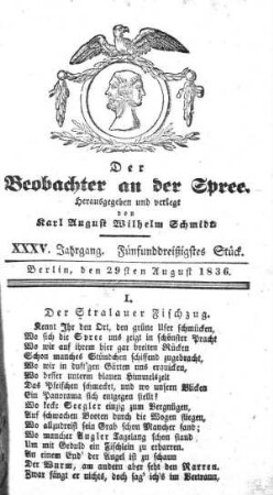 35. Stueck, 29. August 1836