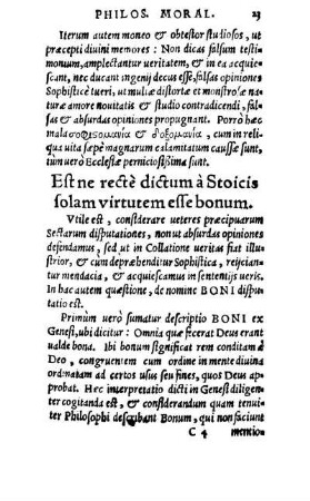 Est ne recte ductun a Stoicis solam virtutem esse bonum