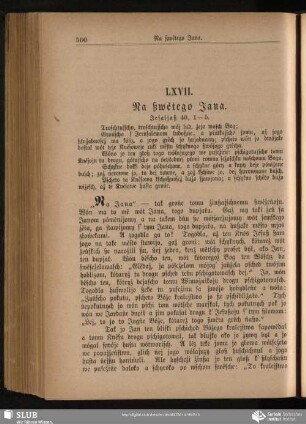 LXVII. Na ßwětego Jana