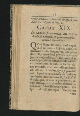 Caput XIX. In eadem provincia an concedenda sit Remissio, & quantum consuetudini tribuendum.