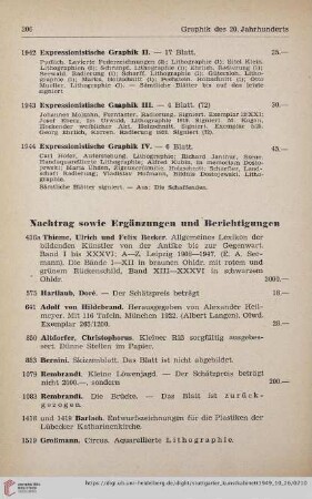 Nachtrag sowie Ergänzungen und Berichtigungen