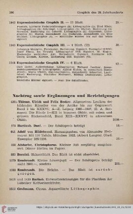 Nachtrag sowie Ergänzungen und Berichtigungen