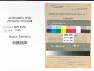 Entnazifizierung Bernhard Nigbur , geb. 06.07.1897 (Polizist)
