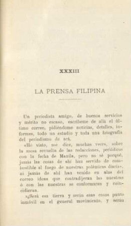 XXXIII. La prensa filipina