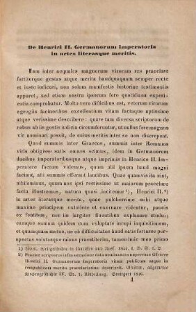 De Henrici II. Germanorum imperatoris in artes litterasque meritis