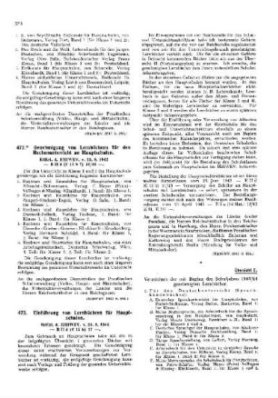 Einführung von Lernbüchern für Hauptschulen : [Erziehung] ; [Für das Reich] ; [Amtliche Erlasse] ; [Amtlicher Teil]