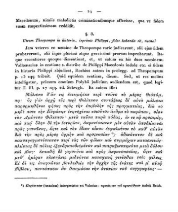 §. 8. Utrum Theopompo in historia, inprimis Philippi, fides habenda sit, necne?