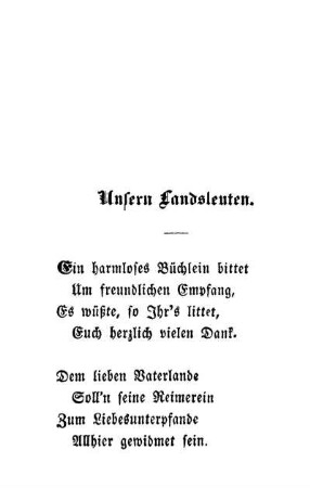 Unsern Landsleuten.