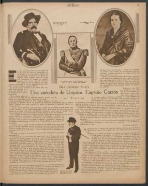Una anécdota de Urquiza, Eugenio Garzón : Del tiempo viejo