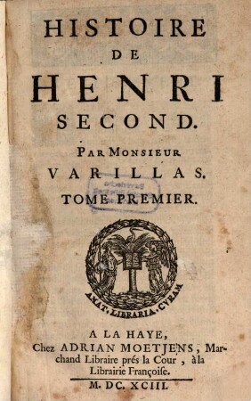 Histoire de Henri second. T. 1