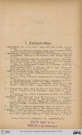 I. Zeitschriften (Nr.1-57)