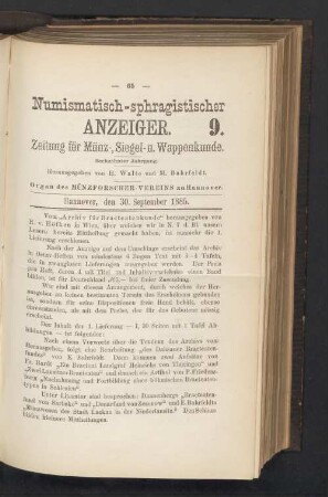 9. 30. September 1885