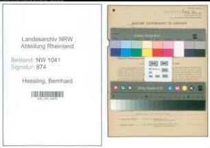 Entnazifizierung Bernhard Hessling , geb. 03.11.1896 (Kohlenhaendler)