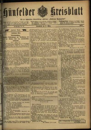 Zweite Ausgabe vom Samstag, den 31. März 1917.
