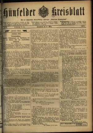 Zweite Ausgabe vom Samstag, den 31. März 1917.